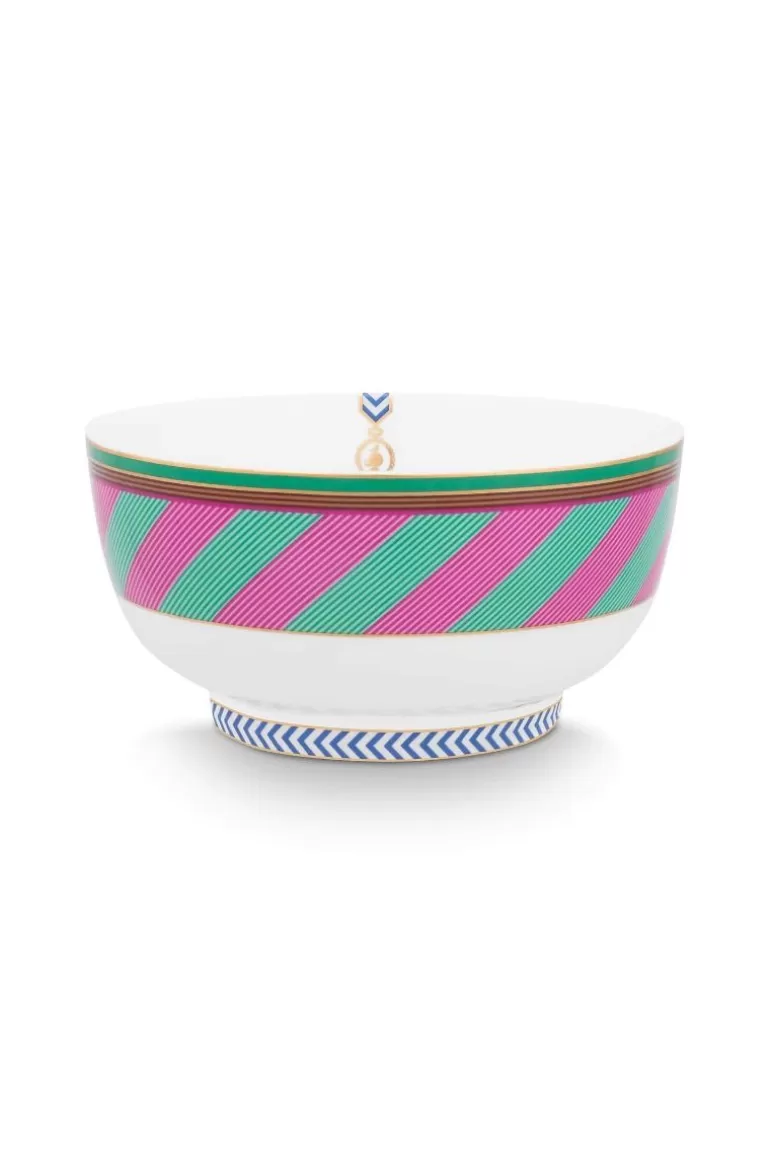 Schalen<Pip Studio Pip Chique Stripes Schale Rosa/Grun 15.5Cm