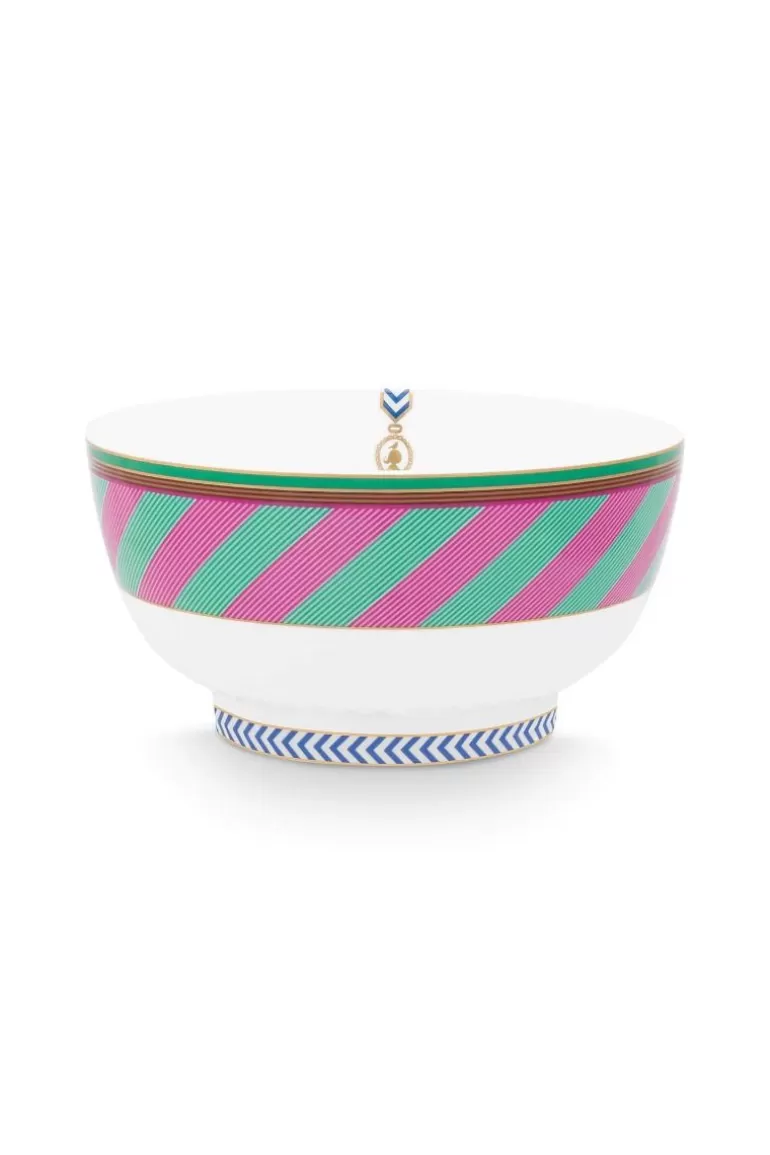 Schalen<Pip Studio Pip Chique Stripes Schale Rosa/Grun 18Cm